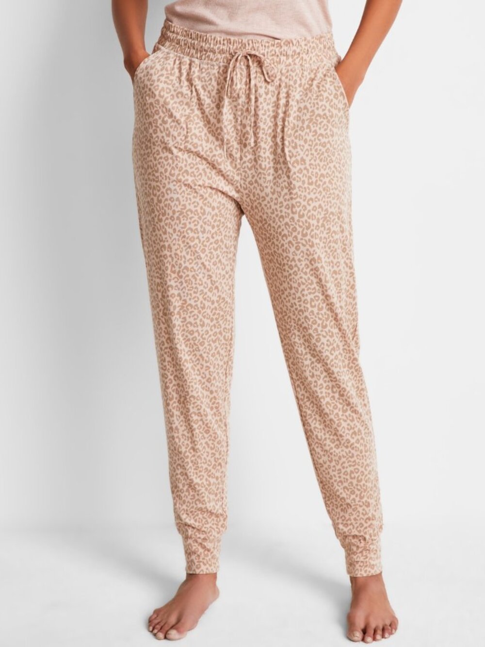 #1976 State of Day Printed Jogger Pajama Pants- Soft Leopar